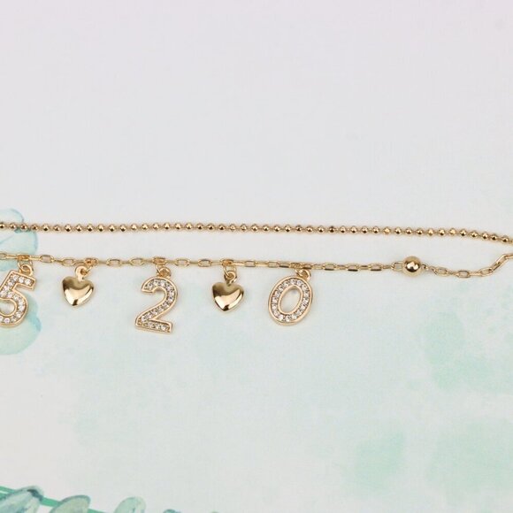 Rose Gold Bracelet with 2025 Charms, XPBL0688 - Picture 6 of 12